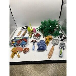 Lot Of 50+ Backyard Barbecue Cake /Cupcake Toppers/Picks Food, Spatulas,Trees